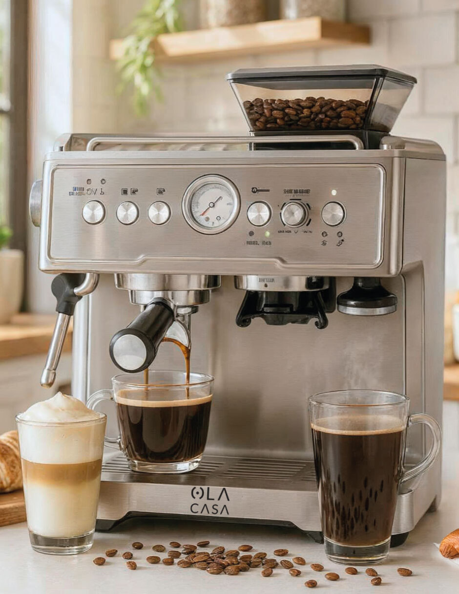 Cafetera con molino cafetera expresó cafetera con molino