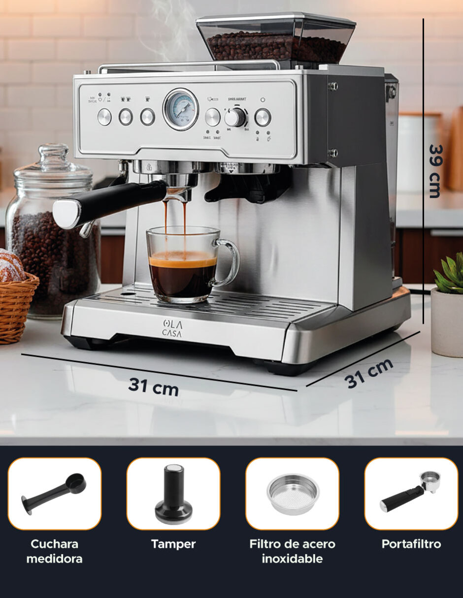Cafetera con molino cafetera expresó cafetera con molino