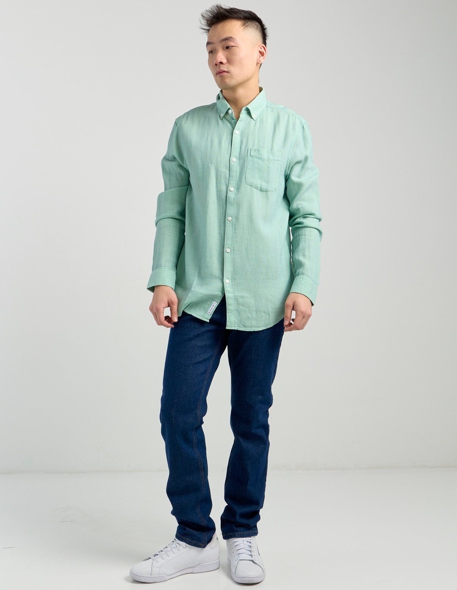 Camisa casual manga larga para hombre