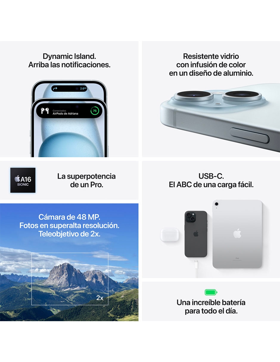 iPhone 15 6.1 pulgadas Super Retina XDR