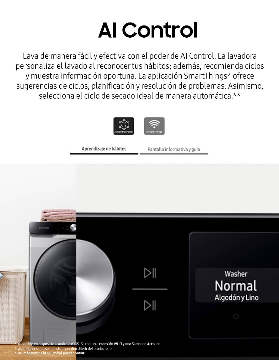 Lavadora 22 kg automática carga frontal f-wf22c640wcp