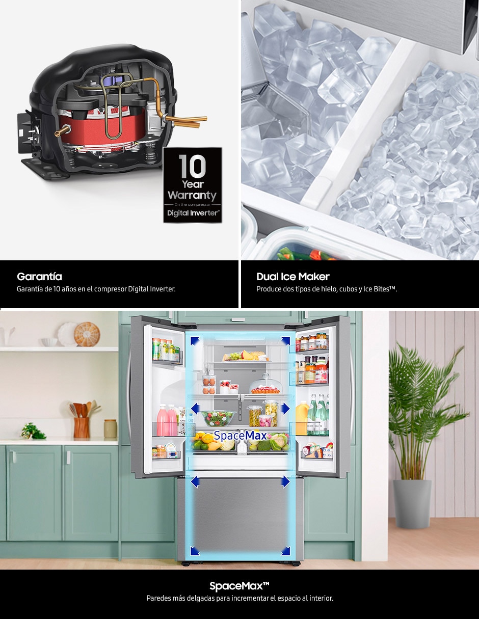 Refrigerador French Door 32 pies cúbicos inverter y fábrica de hielo Rf32cg5n10b1em