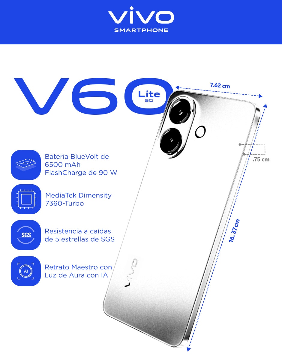 V60 lite 5g AMOLED 6.7 pulgadas Telcel