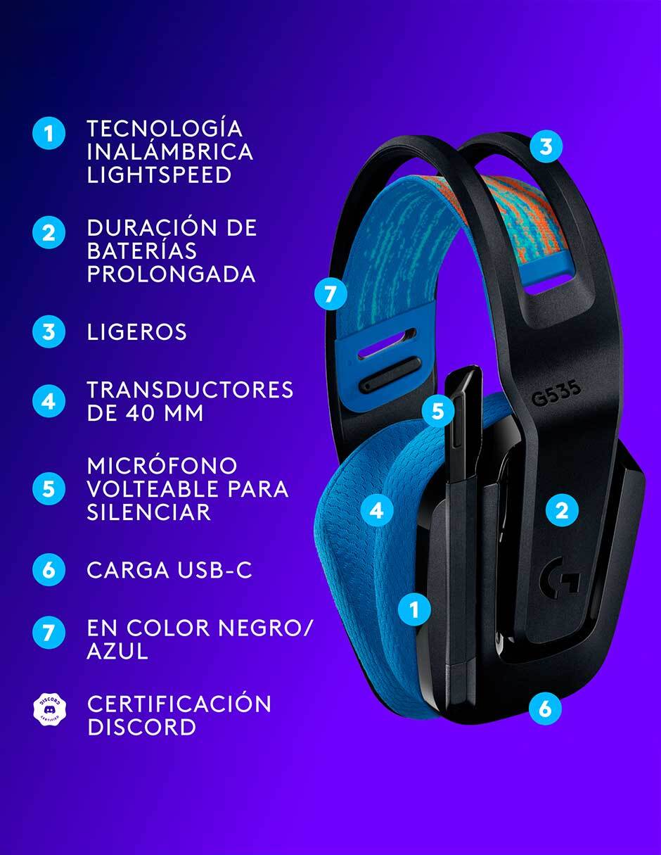 Audífonos gamer inalámbricos