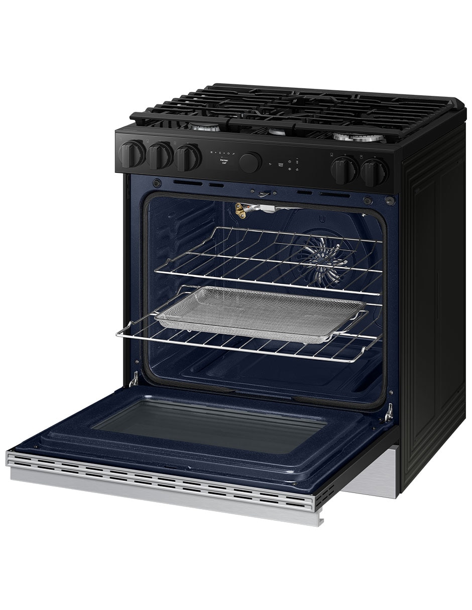 Estufa de piso a gas lp Bespoke 76.1 cm NSG6DG8500SRAX de 5 quemadores