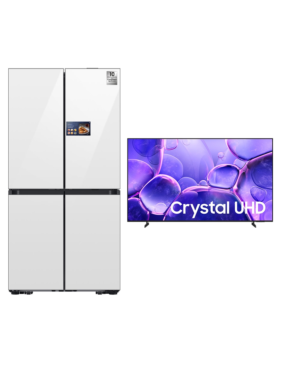 Combo refrigerador + pantalla french door 23 pies cúbicos inverter y no frost y fábrica de hielo F-RM90F6UN50U8