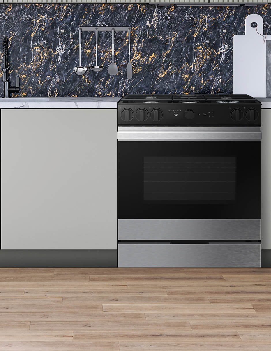Estufa de piso a gas lp Bespoke 76.1 cm NSG6DG8700SRAX de 5 quemadores