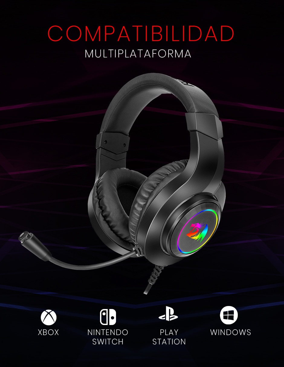 Audífonos gamer alámbricos Hylas H260RGB