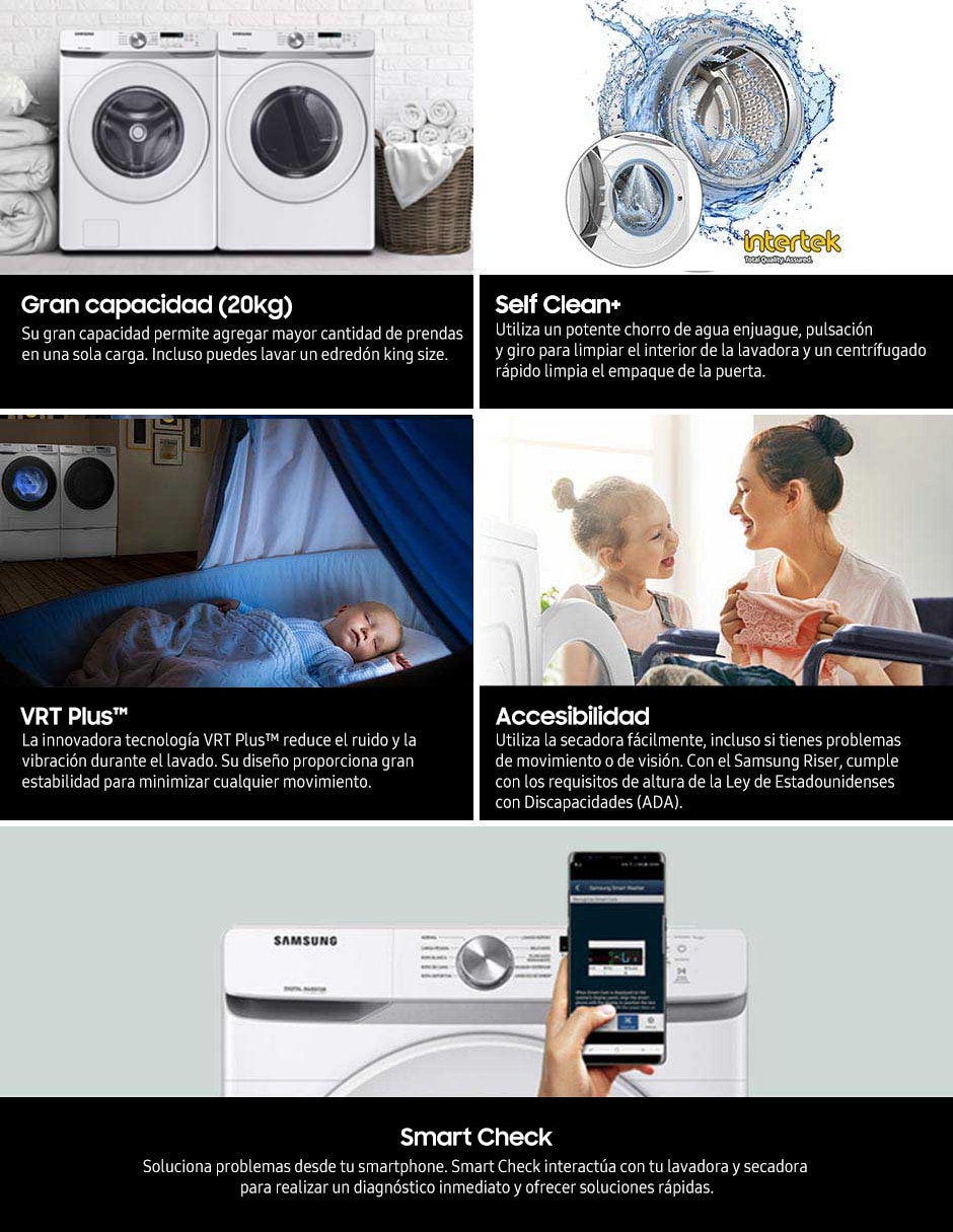 Lavadora 20 kg automática carga frontal WF20T6000AW/AX