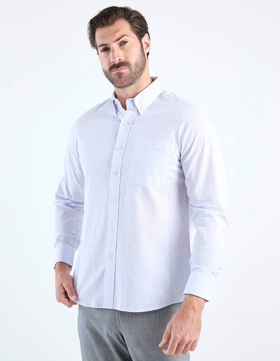 Camisa casual de algodón manga larga para hombre