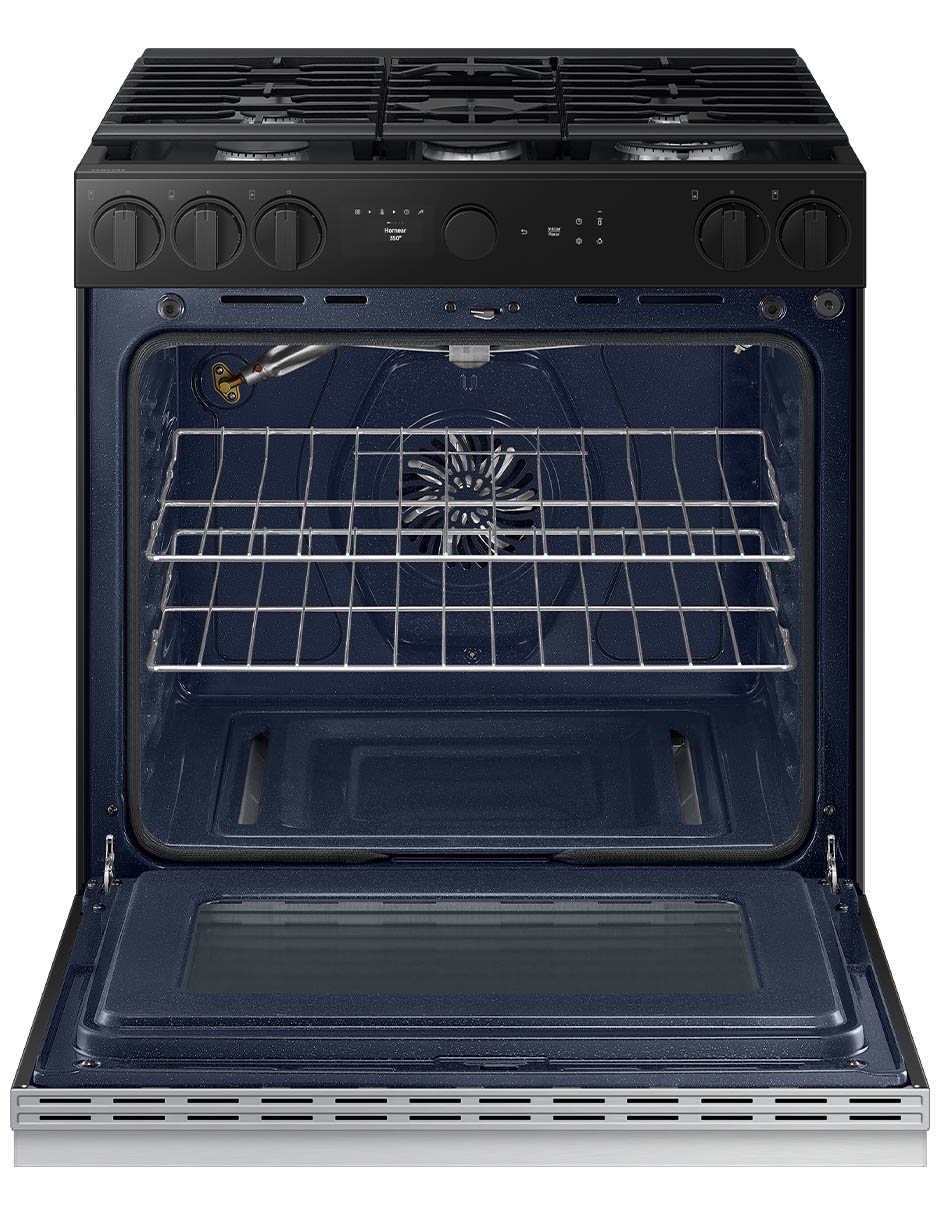 Estufa de piso a gas lp Bespoke 76.1 cm NSG6DG8700SRAX de 5 quemadores