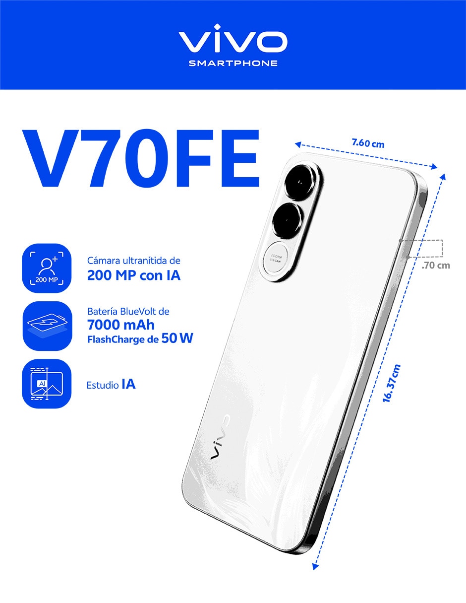 V70 FE AMOLED 6.8 pulgadas Telcel
