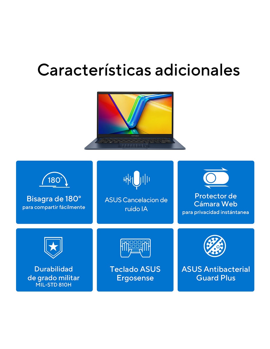 Laptop Vivobook 14 14 pulgadas Full HD Intel Core i5 Intel UHD Graphics 8 GB RAM 512 GB SSD