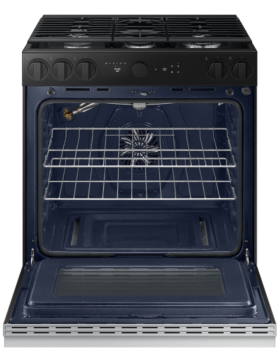 Estufa de piso a gas lp Bespoke 76.1 cm NSG6DG8500SRAX de 5 quemadores