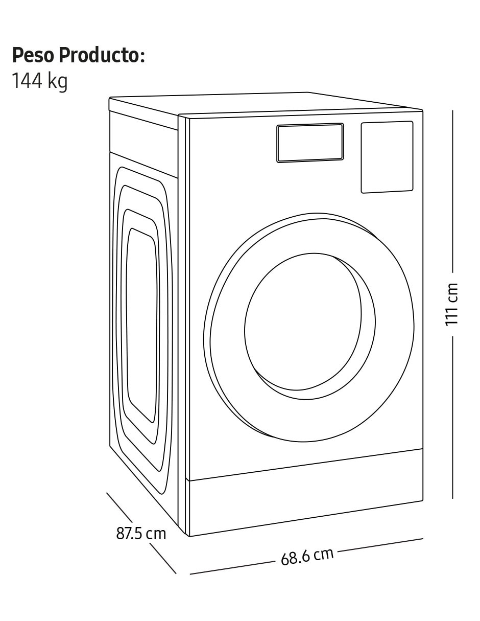 Lavasecadora eléctrica 26 kg 15 kg WD26DB8995BZAX