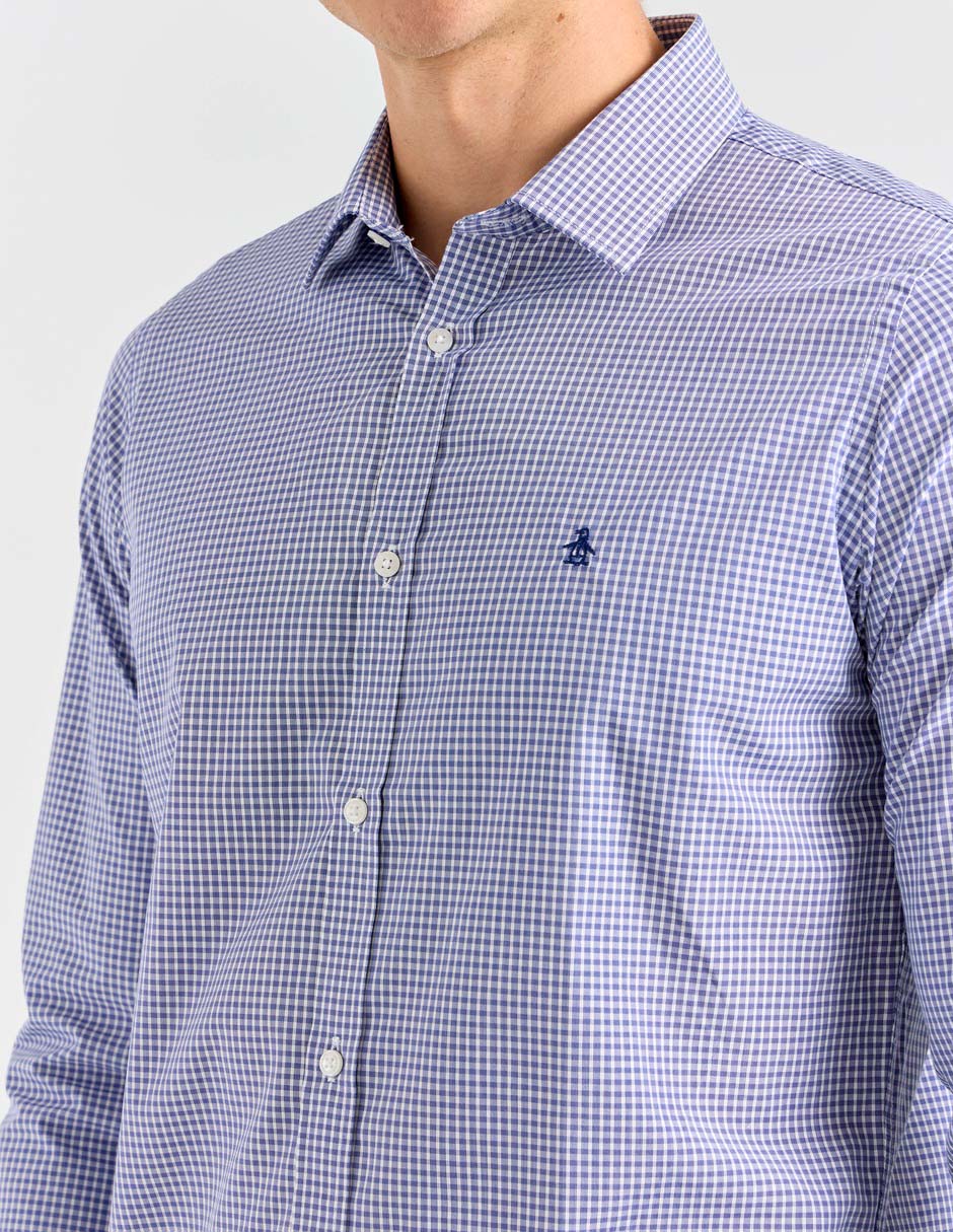 Camisa de vestir de bambú manga larga para hombre