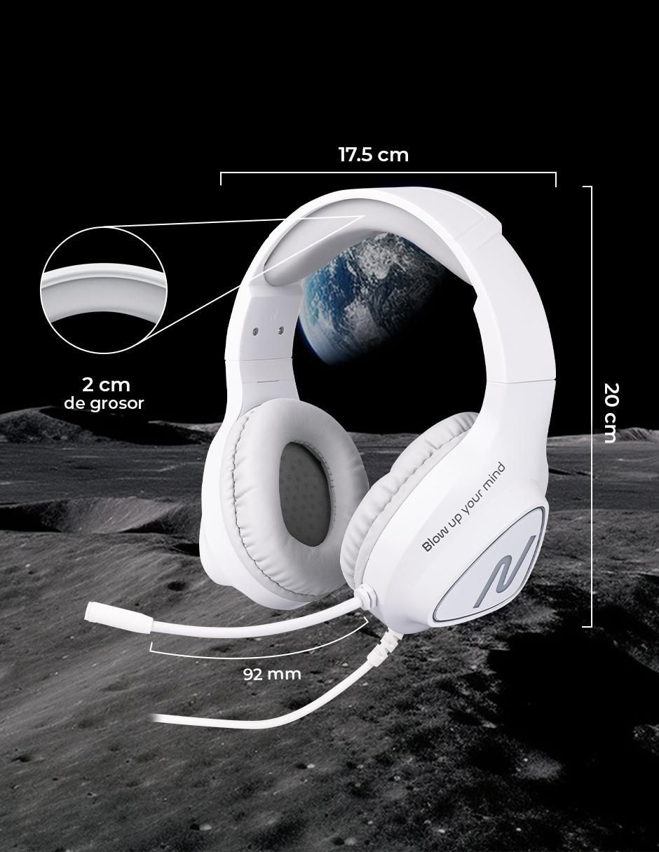 Audífonos Gamer Over-Ear Nsacau01 alámbricos con cancelación de ruido