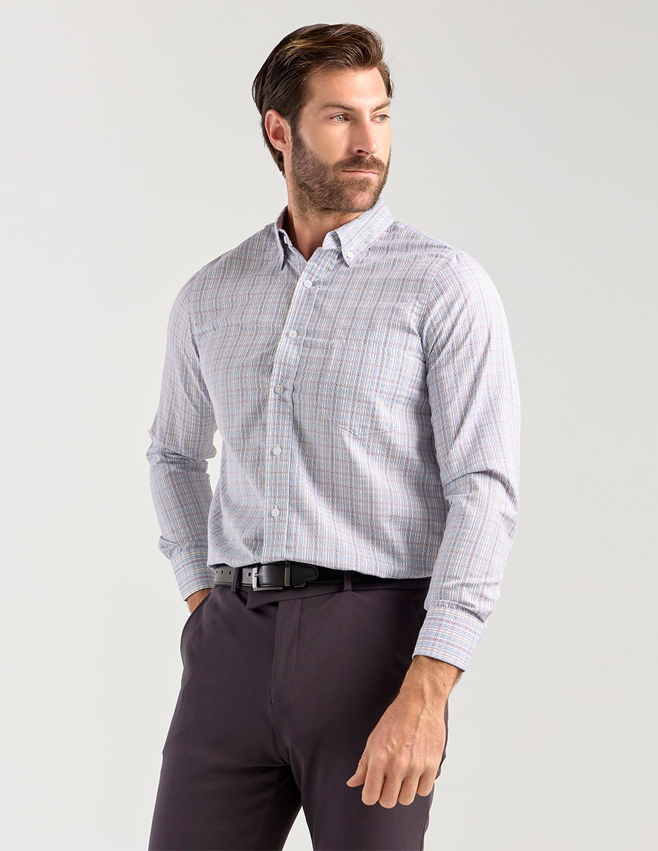 Camisa casual manga larga para hombre
