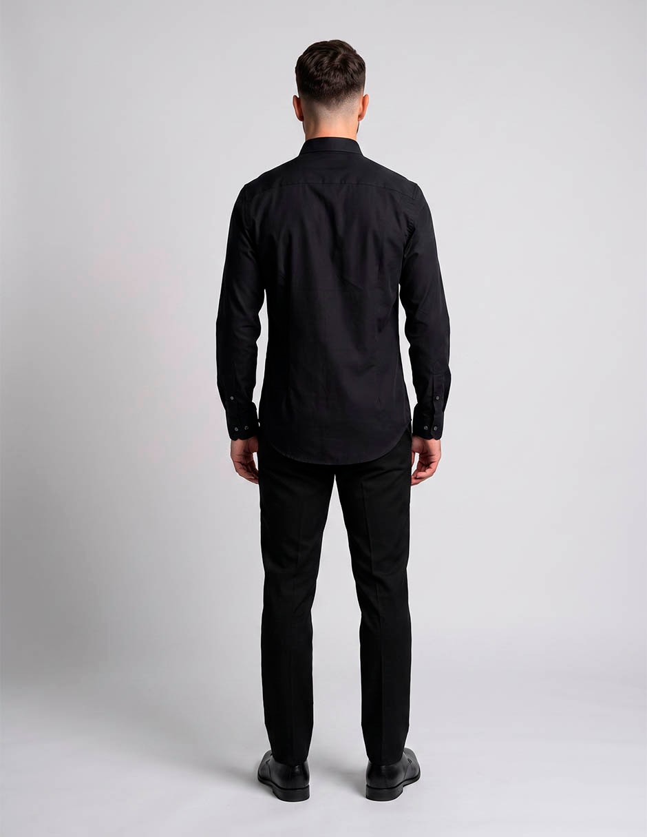 Camisa casual de algodón manga larga para hombre