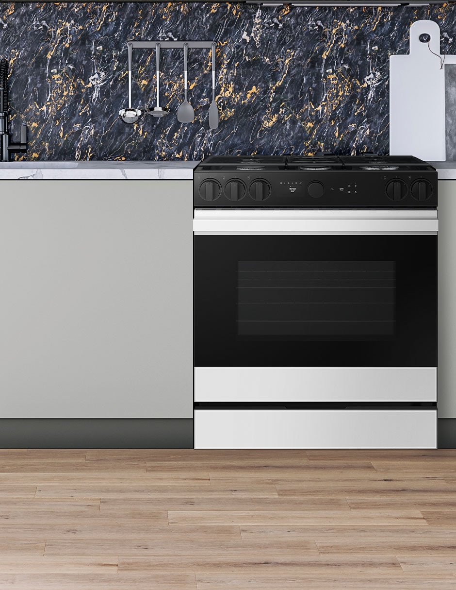 Estufa de piso a gas lp Bespoke 76.1 cm NSG6DB850012AX de 5 quemadores