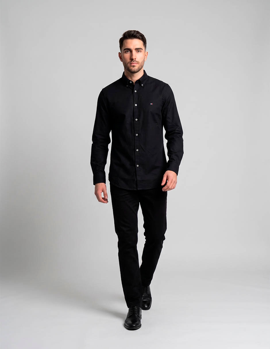 Camisa casual de algodón manga larga para hombre