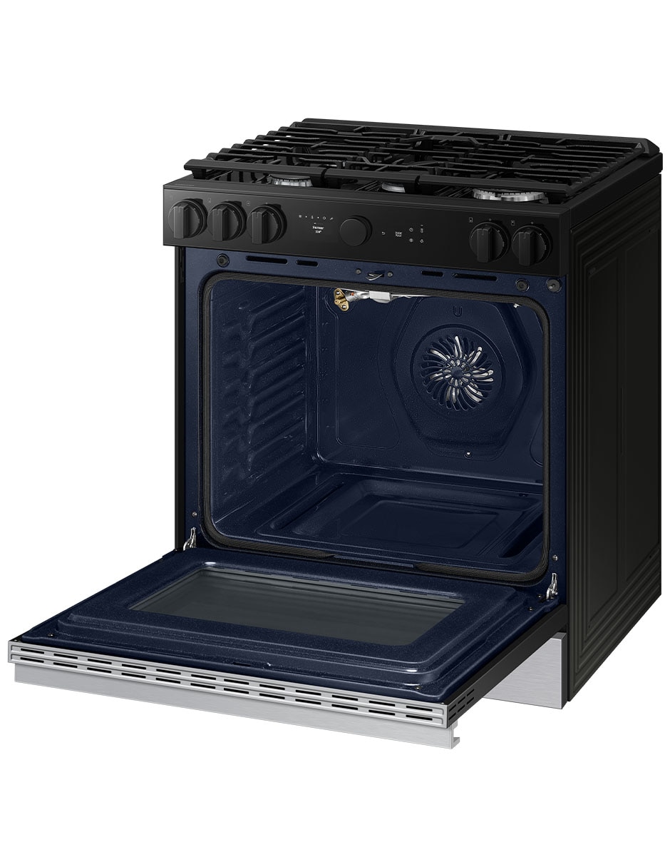 Estufa de piso a gas lp Bespoke 76.1 cm NSG6DG8500SRAX de 5 quemadores
