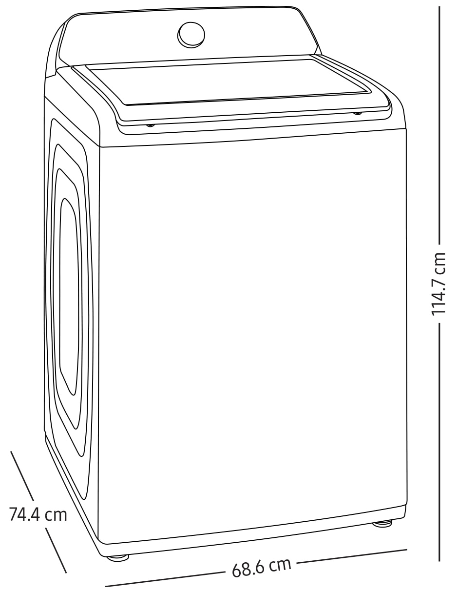 Lavadora 22 kg automática carga superior WA22C3543GW/AX