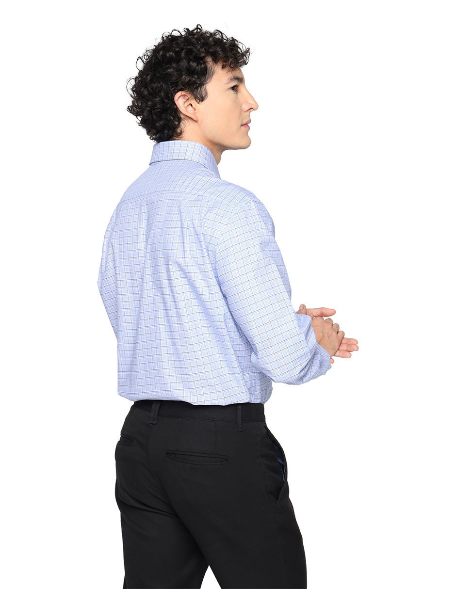 Camisa de vestir de algodón manga larga para hombre
