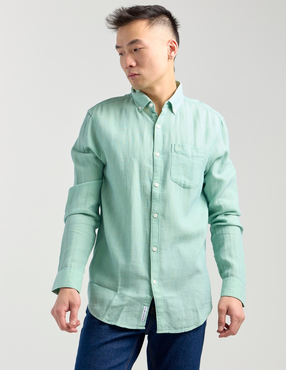 Camisa casual manga larga para hombre