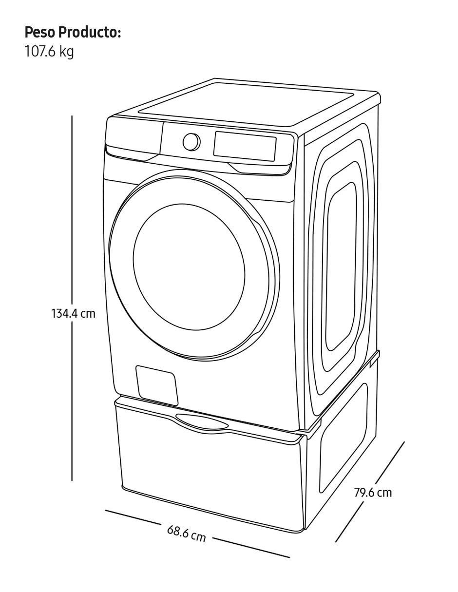 Lavadora 22 kg automática carga frontal f-wf22c640wcp
