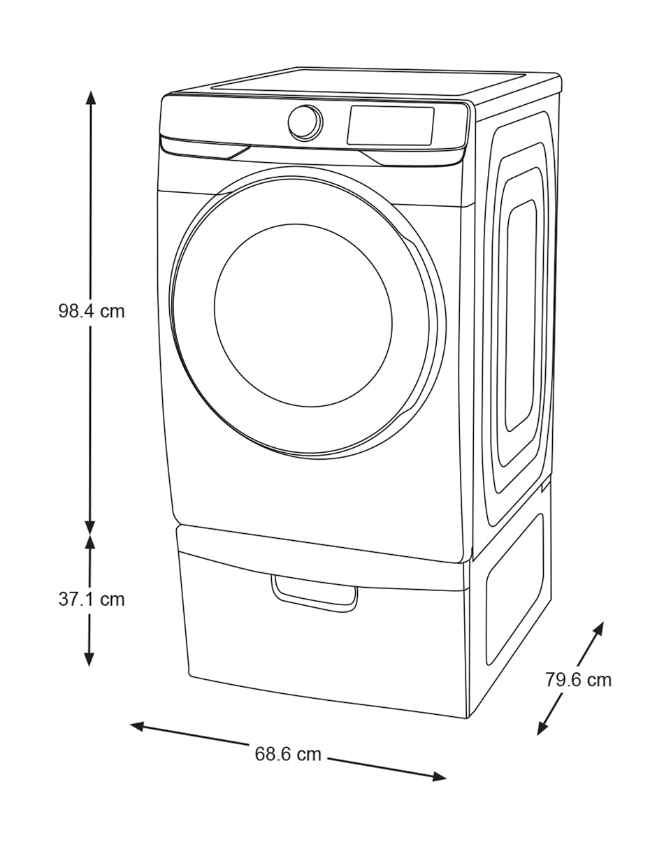 Secadora de gas de 24 kg con 10 ciclos DVG24T6000W/AX