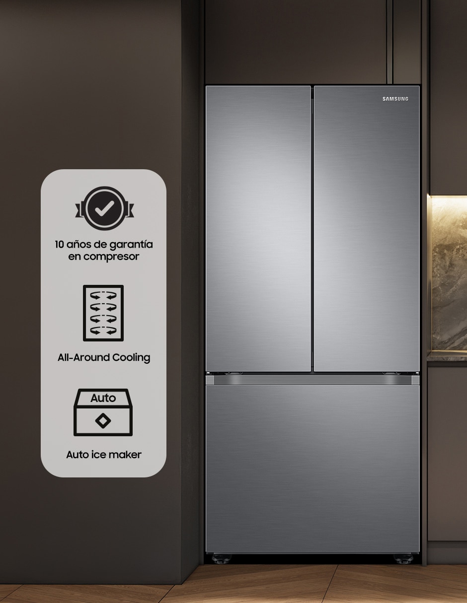 Refrigerador French door 22 pies cúbicos inverter y no frost con fábrica de hielo RF22A4110S9/EM