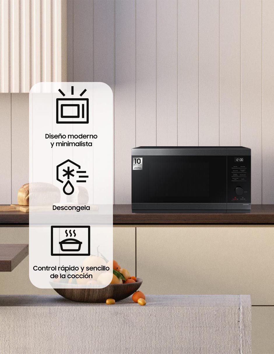 Combo Refrigerador French door 31 pies cúbicos tecnología inverter y fábrica de hielos F-RF32CG59MS32 + Microondas Samsung