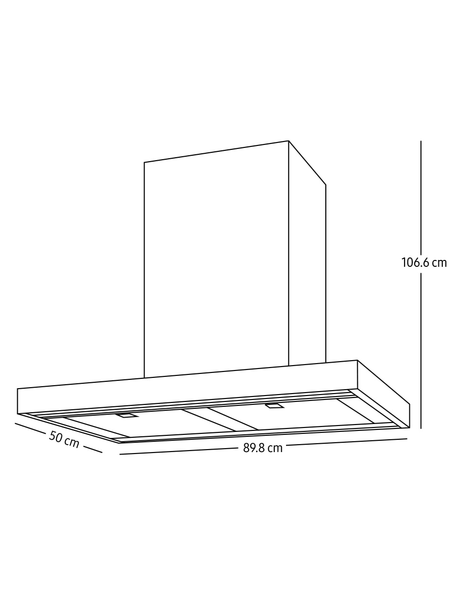 Campana de pared NK36CB665W12AX de acero inoxidable