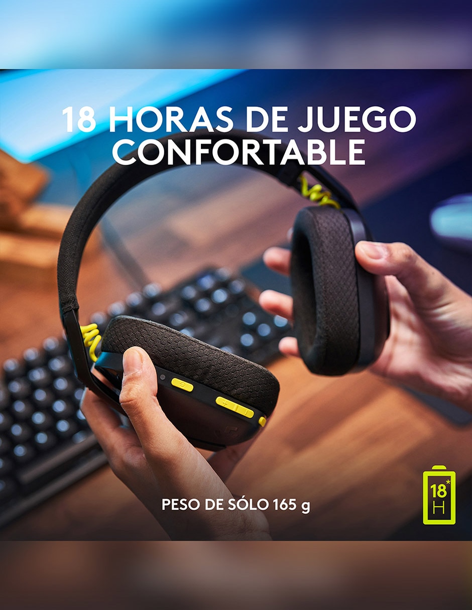 Audífonos gamer Over-Ear Headset Logitech G435 inalámbricos con cancelación de ruido