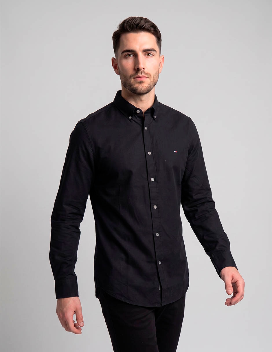 Camisa casual de algodón manga larga para hombre