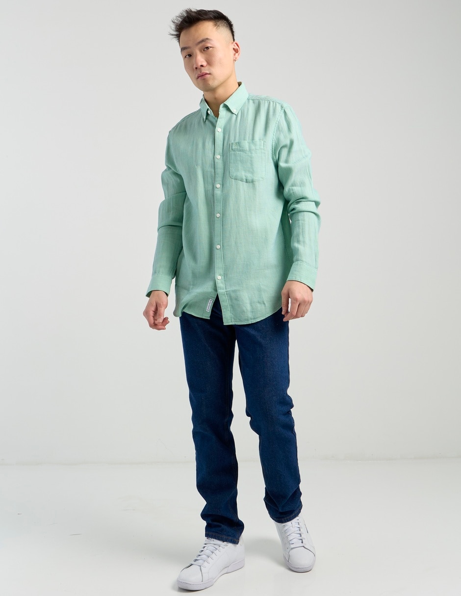 Camisa casual manga larga para hombre