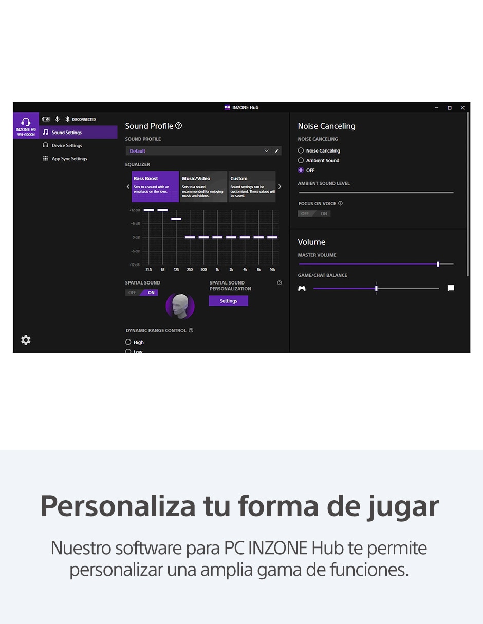 Audífonos gamer Over-Ear Inzone H9 inalámbricos con cancelación de ruido
