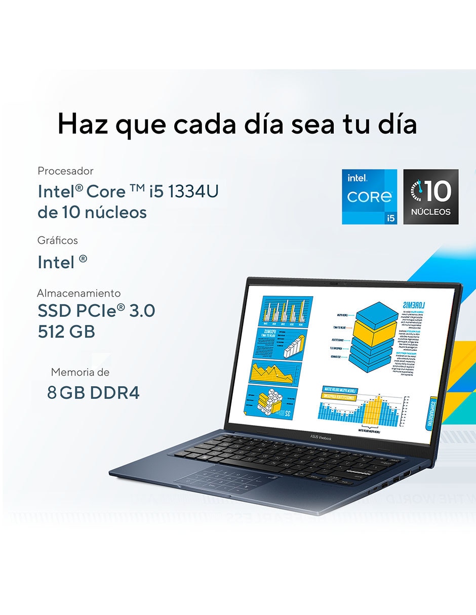 Laptop Vivobook 14 14 pulgadas Full HD Intel Core i5 Intel UHD Graphics 8 GB RAM 512 GB SSD