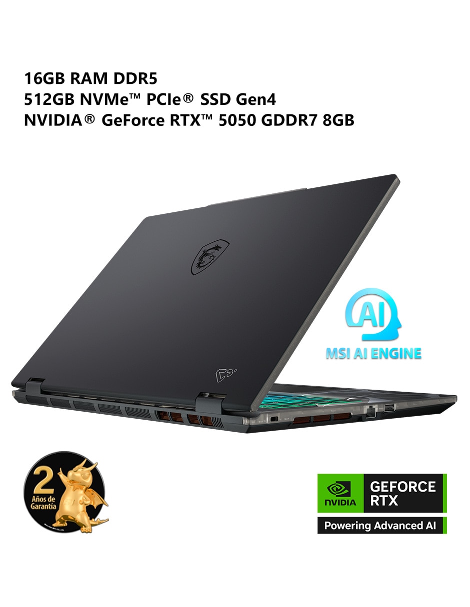 Laptop gamer Cyborg 15 B2RWEKG-455MX 15.6 pulgadas Full HD Intel Core 7 240H NVIDIA GeForce RTX 5050 16 GB RAM 512 GB SSD