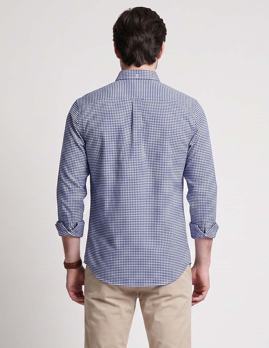 Camisa casual hilfiger de algodón manga larga para hombre