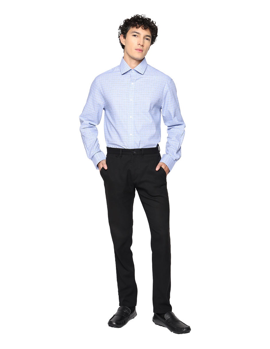 Camisa de vestir de algodón manga larga para hombre