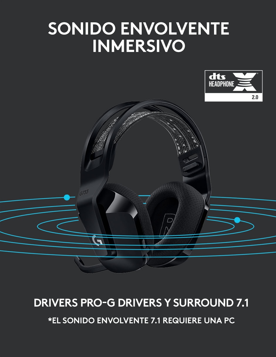 Audífonos Inalámbricos G733 negro