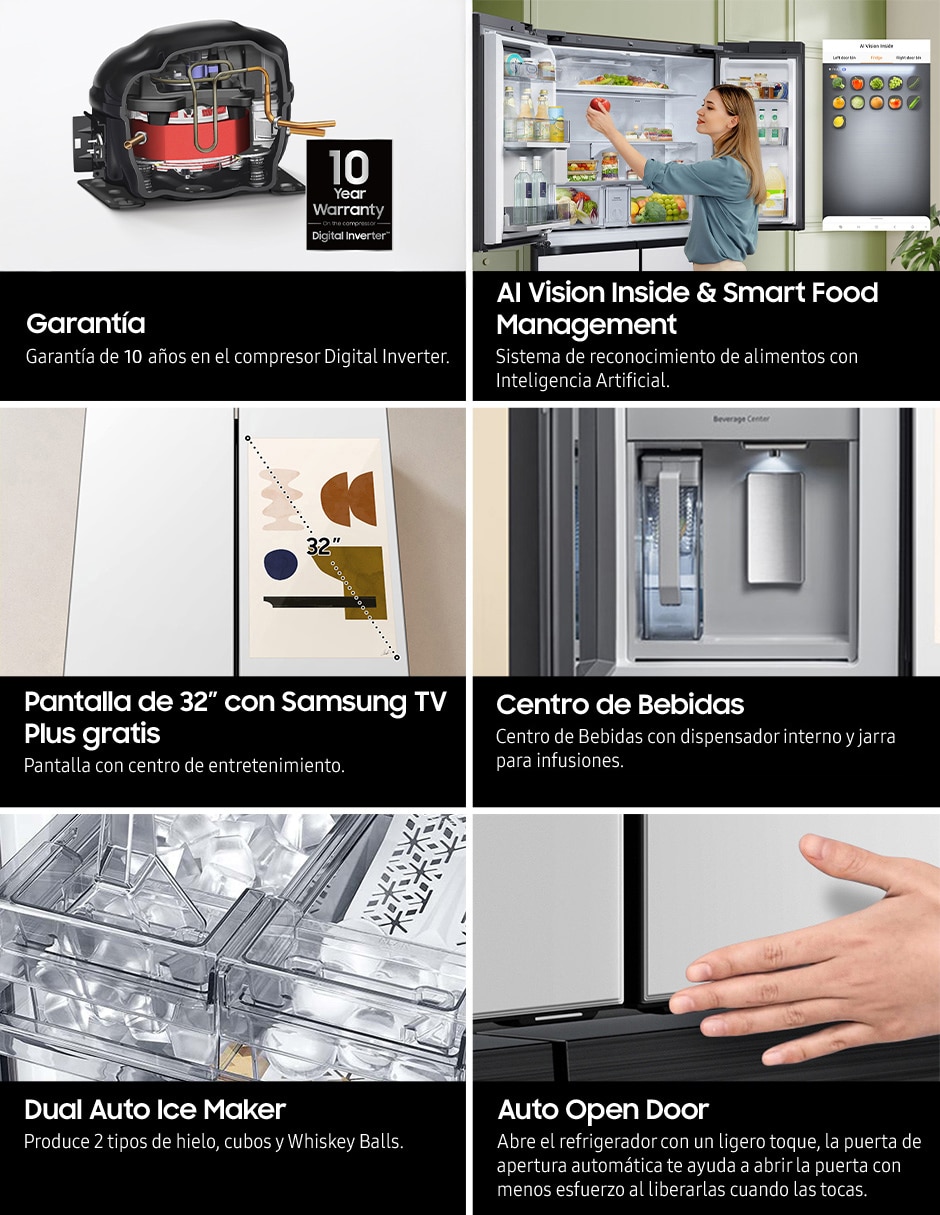 Refrigerador french door 23 pies cúbicos inverter y fábrica de hielo RF23DB9950QDEM