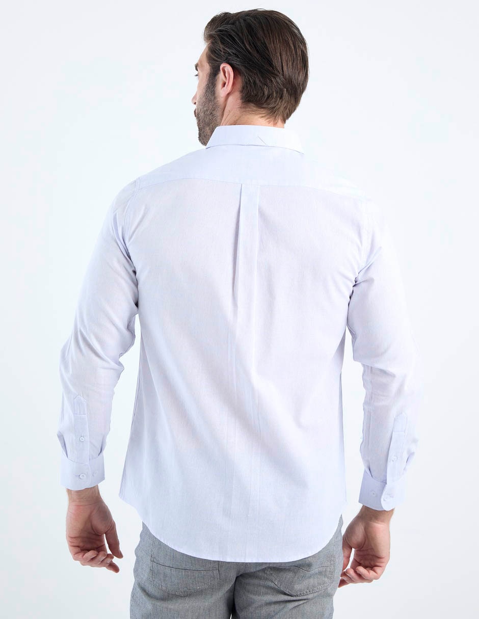 Camisa casual de algodón manga larga para hombre